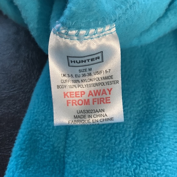 Hunter Original Tall Boot Sock Blue Striped Womens Size M, used Once. - Picture 2 of 5